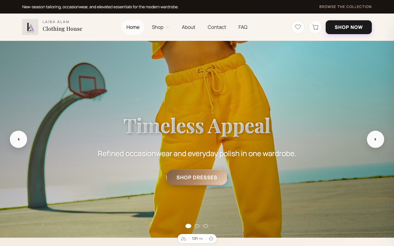 Laiba Alam Clothing - Full-Feature E-Commerce Platform