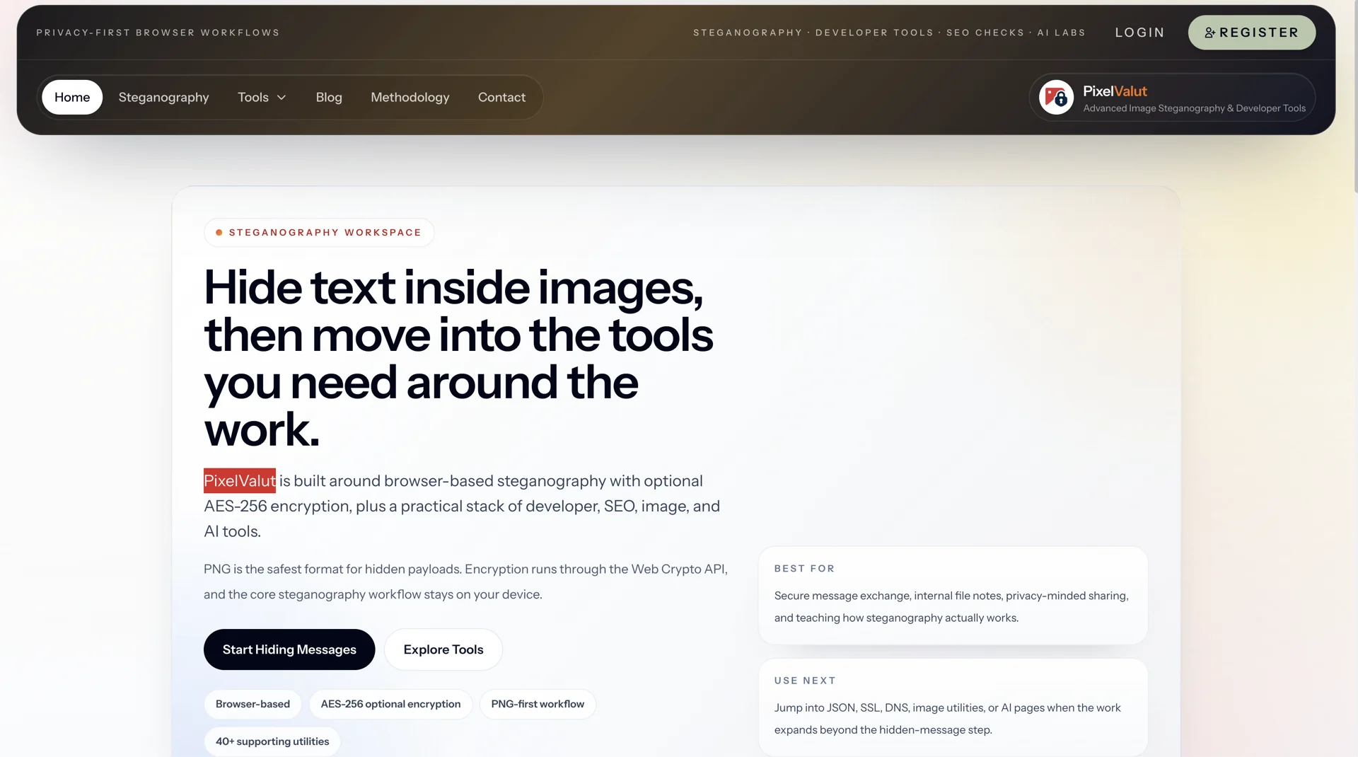 PixelValut website preview