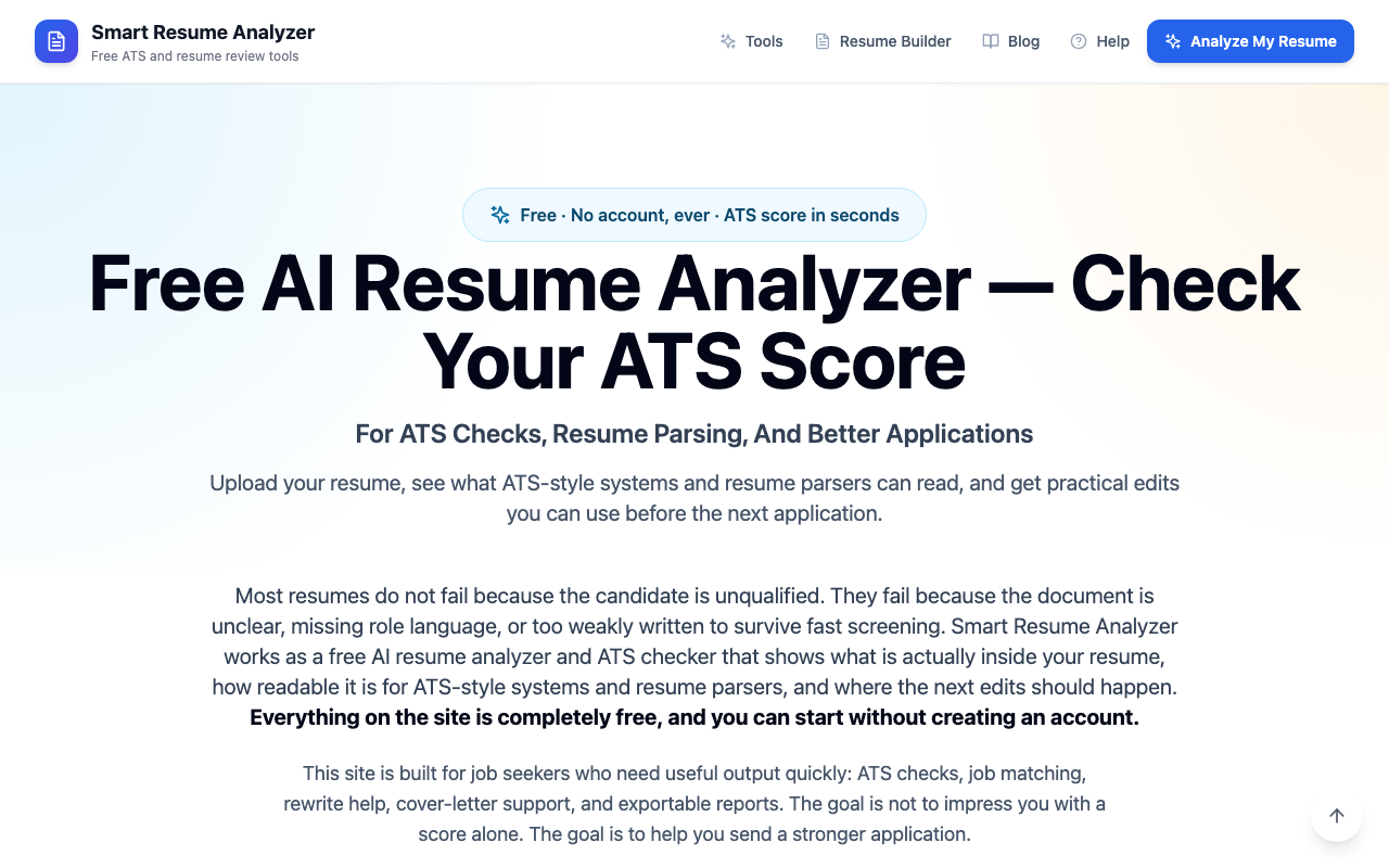 Smart Resume Analyzer - AI-Powered Resume Analysis Tool